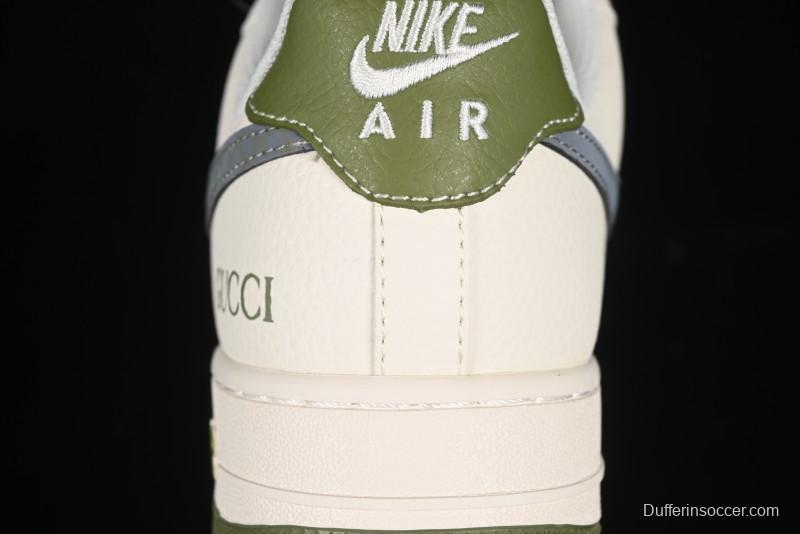Nike Air Force 1'07 Low Gucci Collaboration Green Grey Pattern Casual Sneakers - XS1958-563