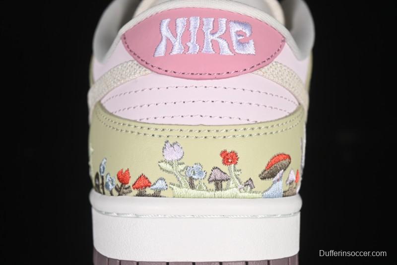 Nike Dunk Low Mushroom Floral-Themed Low-Top Casual Skate Shoes - IB8876-661