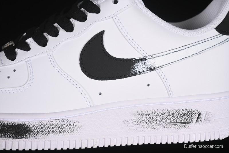 Nike Air Force 1 '07 Low Casual Sneakers in White-Black Gradient with Full-Length Air Cushion - ZH0316-078