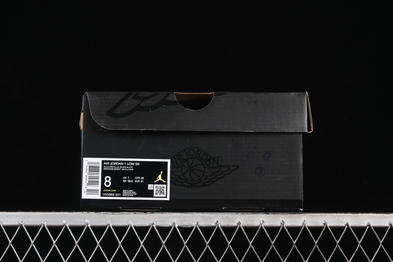 Nike Air Jordan 1 Low AJ1 Basketball Shoes Black White Canvas Leather Panel - HV5968-001