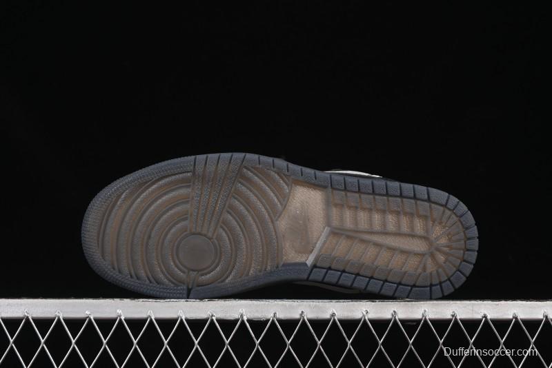 Nike Air Jordan 1 Low AJ1 Basketball Shoes Black White Canvas Leather Panel - HV5968-001