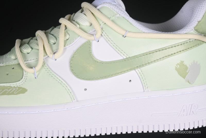 Nike Air Force 1'07 Low "Green Love" 520 Limited Edition Casual Sneakers with Small Green Heart Design - DH2920-111