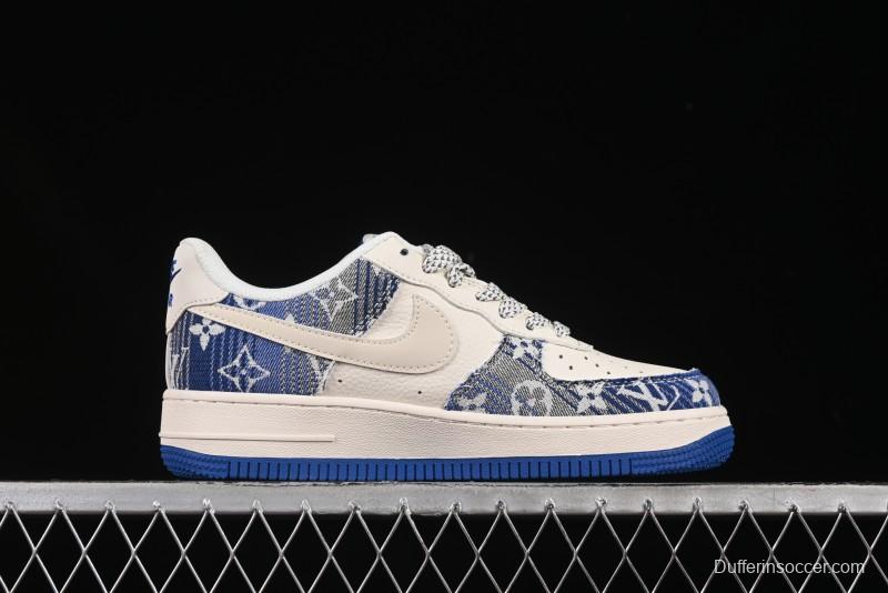 Nike Air Force 1 '07 Low Stussy Collaboration Gradient Denim Casual Sneakers - XS1958-586