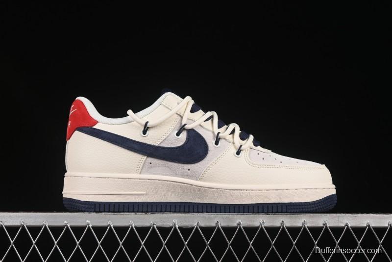 Nike Air Force 1 '07 Low LV Collaboration Blue Swoosh Drawstring Casual Sneakers - DM6868-083