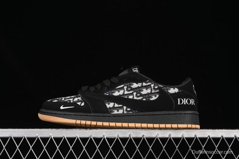 Nike Travis Scott x Fragment Design x Air Jordan 1 Low OG SP AJ1 Collaboration Sneakers - XS2024-069