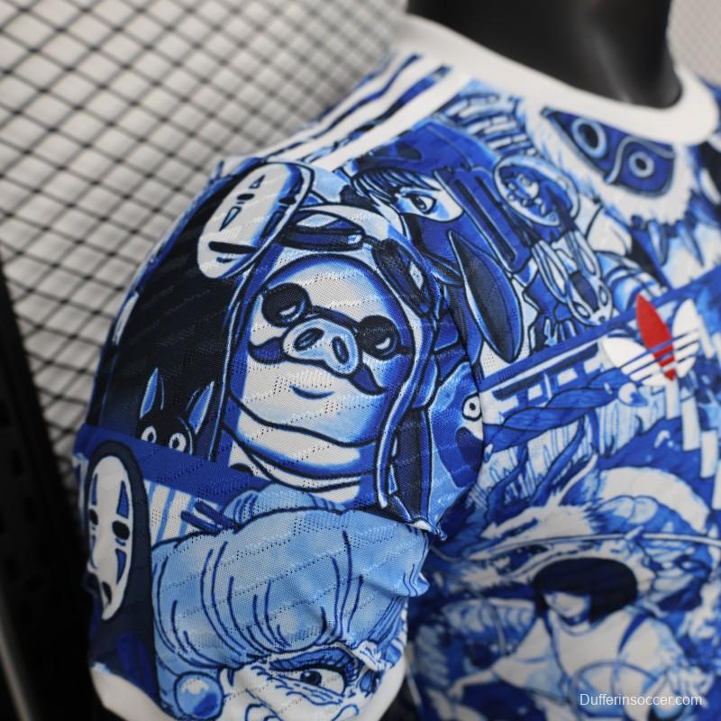 Player Version 2025 Japan Blue with Anime Characters Jersey