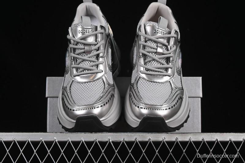 GG-CC Casual Sports Running Shoes with Triple-Layer Crescent Sole and 5cm Height Boost - 668-1