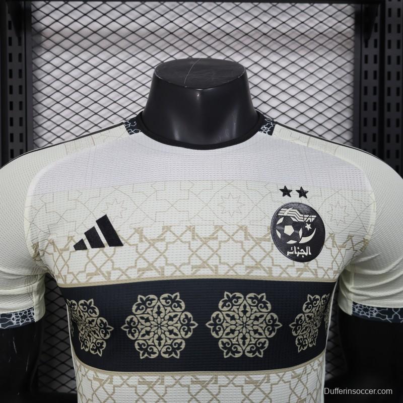Player Version 2025 Algeria White with Islamic Geometric Pattern Jersey