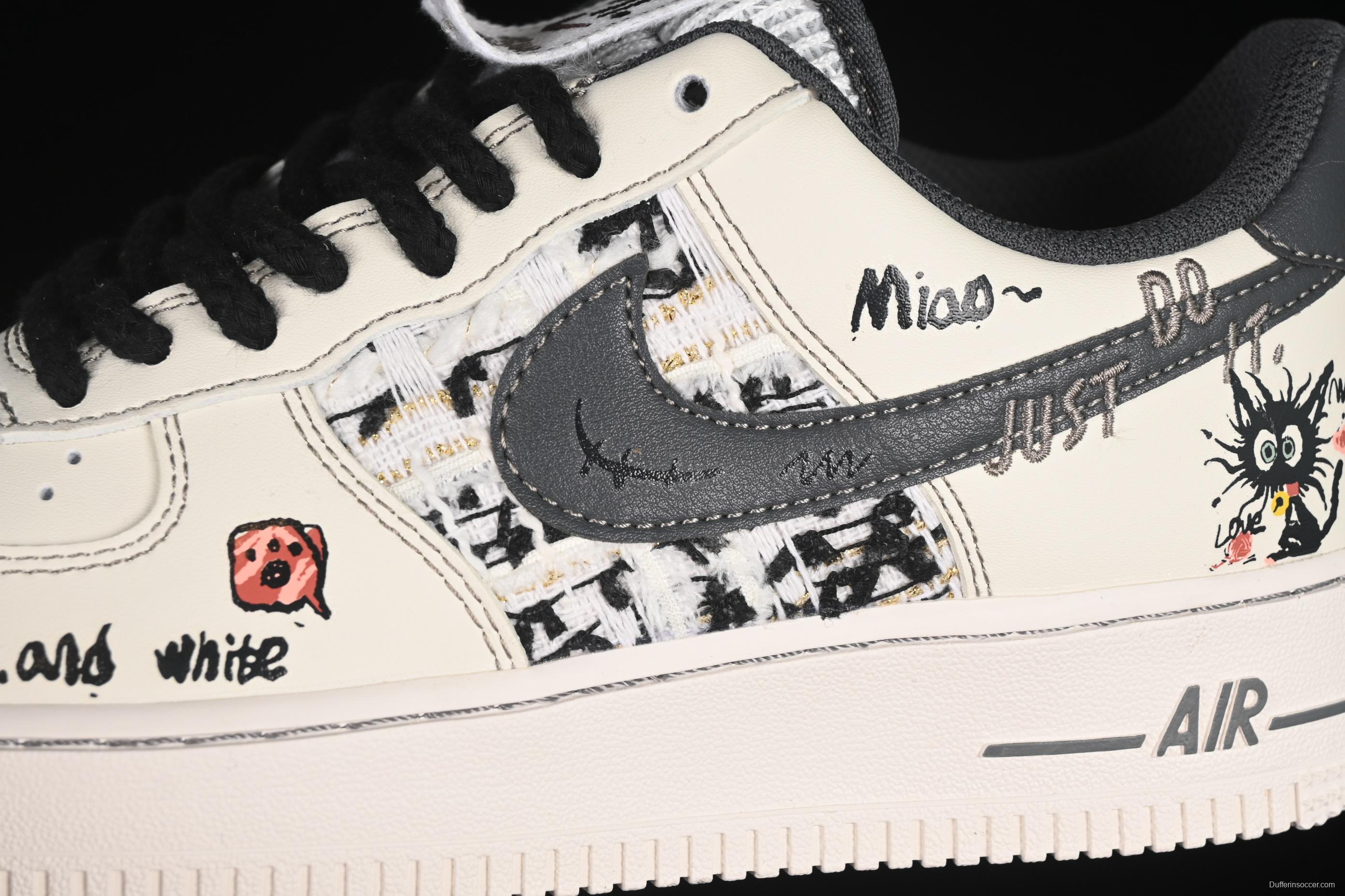 Nike Air Force 1'07 Low Little Black Cat Casual Sneakers - FJ7740-710