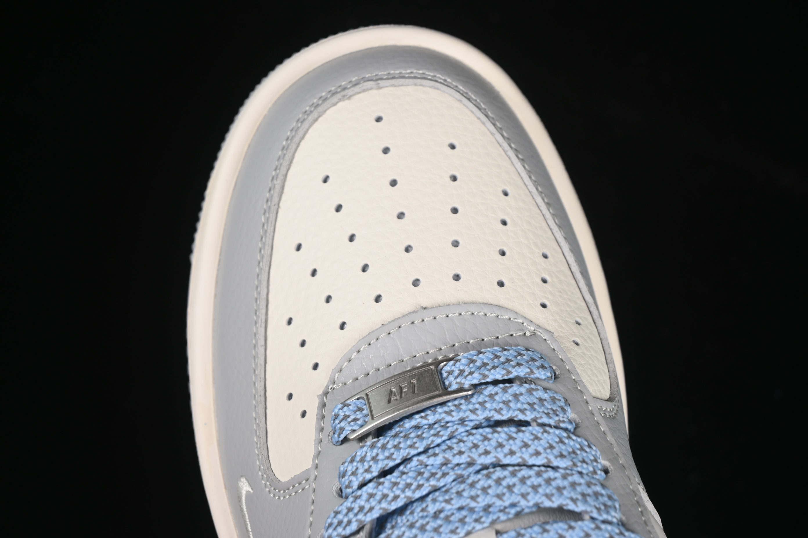 Nike Air Force 1'07 Low Supreme Collaboration Light Blue Swoosh Casual Sneakers - XS3464-577