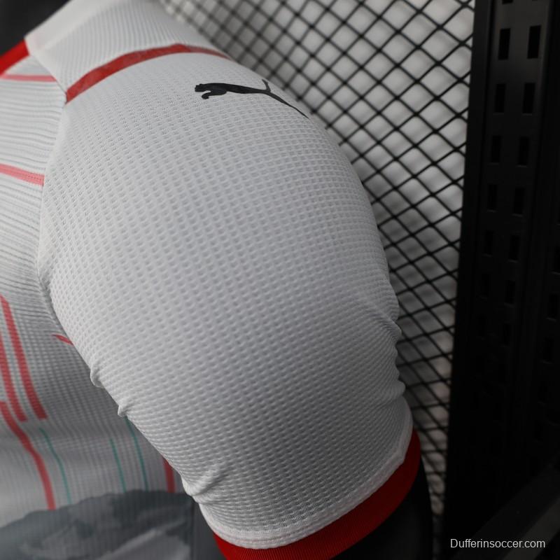 Player Version 2025 MC Alger (MCA) Home White Jersey with Club Emblem Design