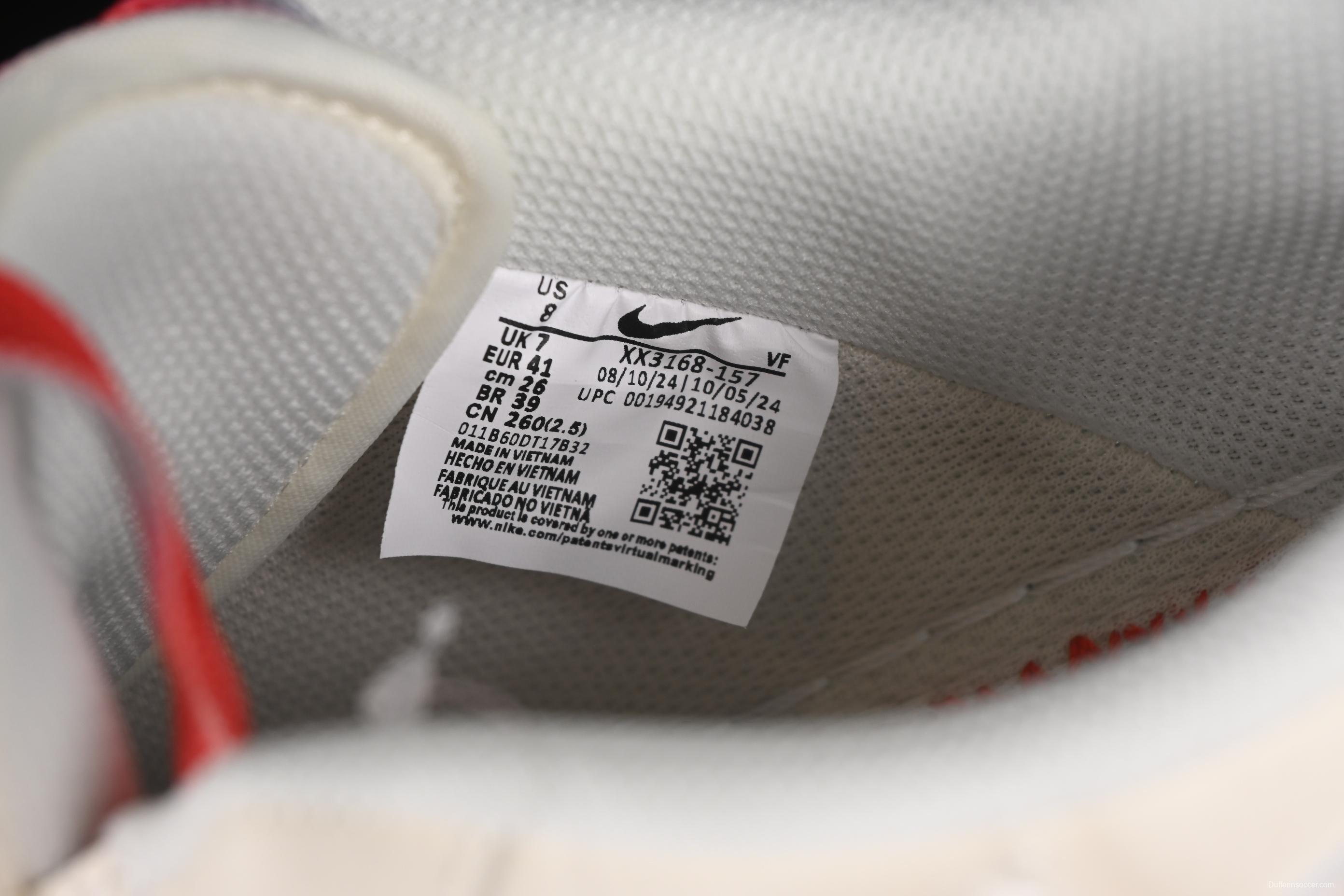 Nike Air Force 1 '07 Low Supreme Collaboration Two-Tone Red Grey Casual Sneakers - XX3168-157