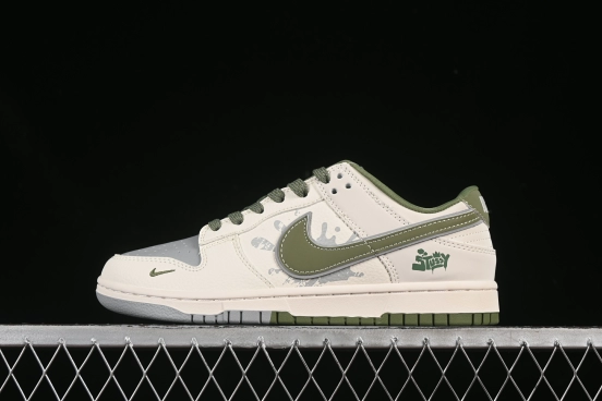 Nike SB Dunk Low Stussy Collaboration Two-Tone Explosion Green Swoosh Anniversary High-End Custom Low-Top Casual Skate Shoes - XS6089-594