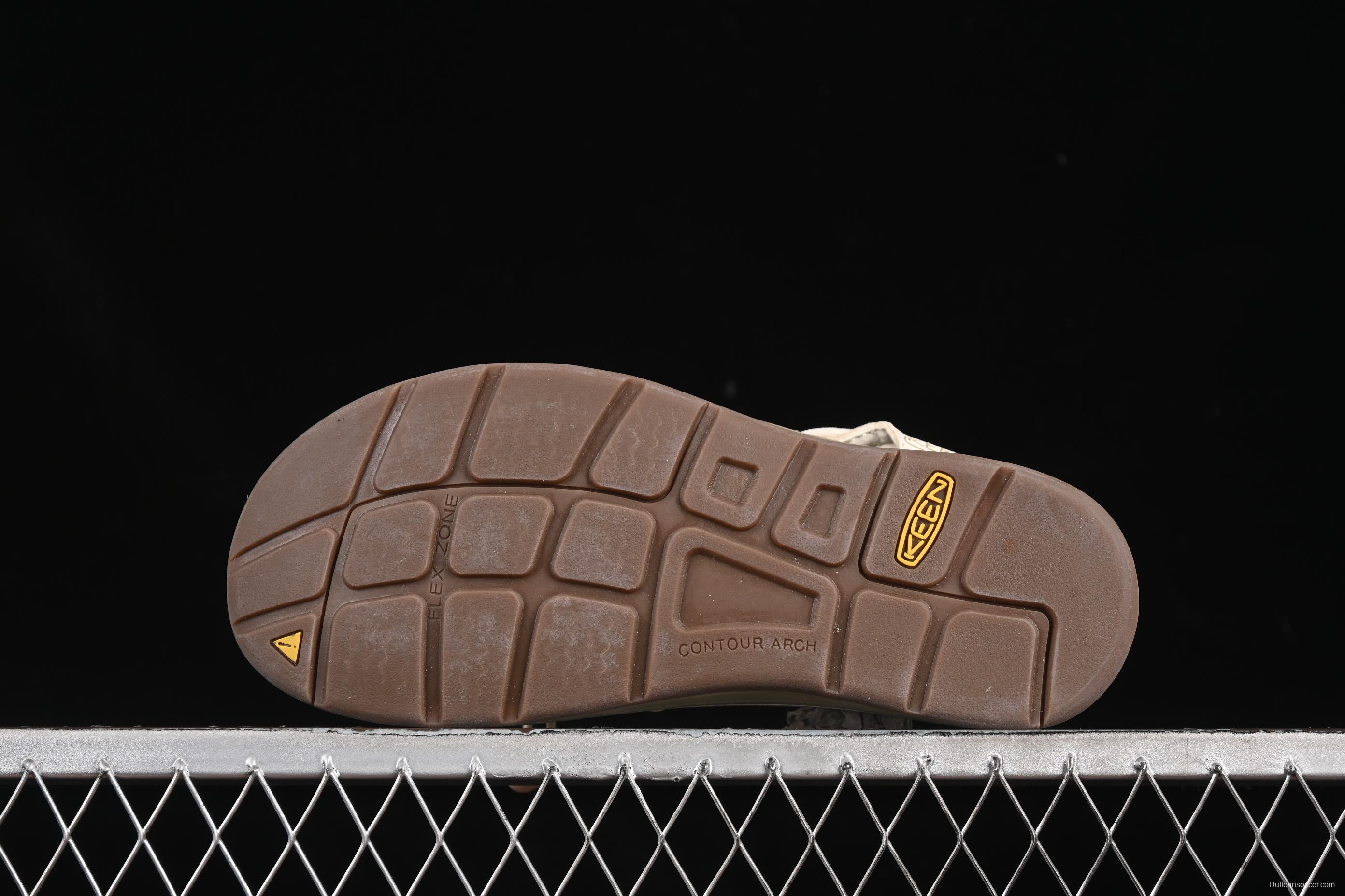 Keen Uneek Flat-M Woven Stretch Outdoor Water Sports Sandals - 1025169 WHITE CAP