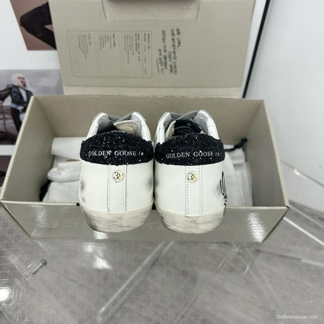 2025 Unisex GGDB White Black Leather Sneakers