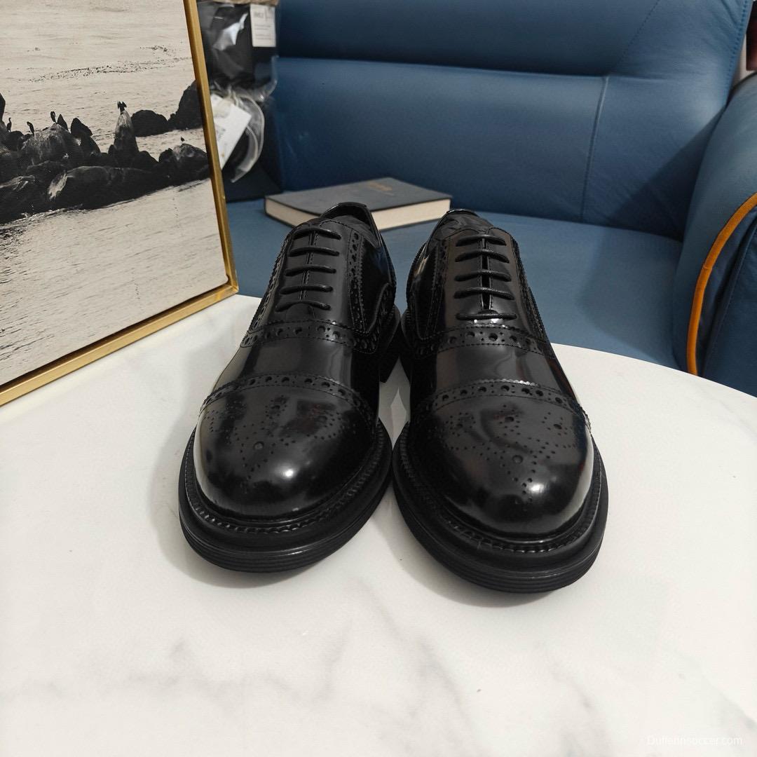 2024 Men Dolce & Gabbana Black Leather Derby
