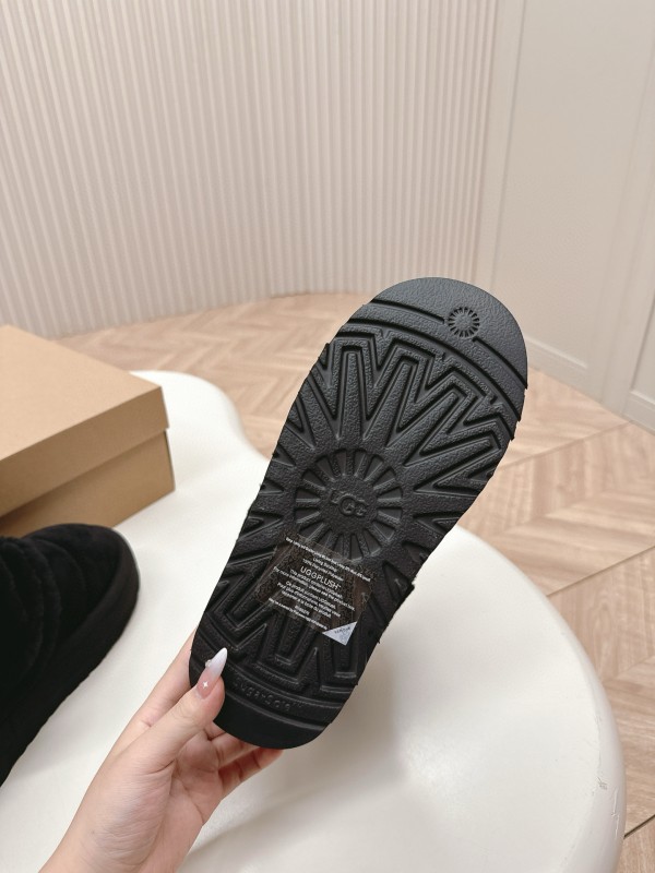 2024 Women UGG Black Suede Sheepskin Snow Boots MJ00320