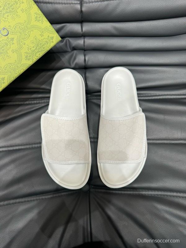 2024 Gucci White Fabric Slippers MJ00200
