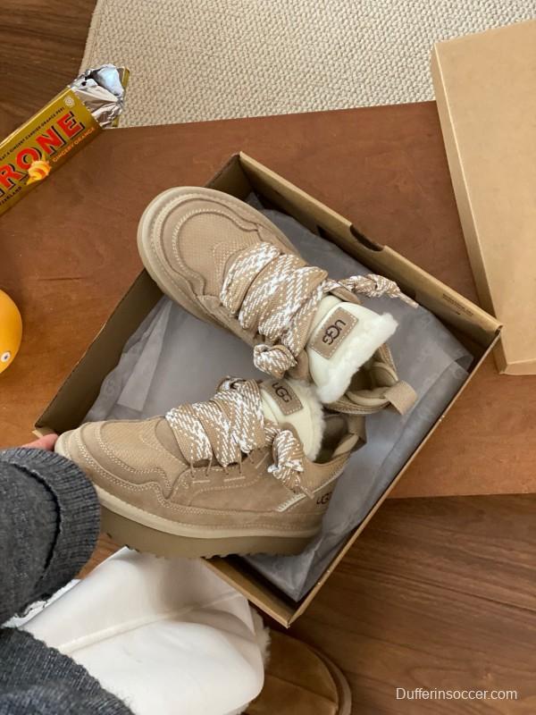 2024 Women UGG Beige Suede Textile Casual Shoes MJ00290