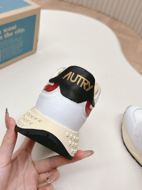 2024 Women Autry White Red Black Leather Mesh Sneakers MJ00330