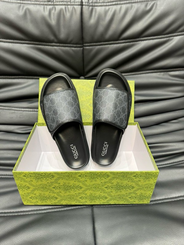 2024 Slippers Gucci Black Fabric Slippers MJ00200