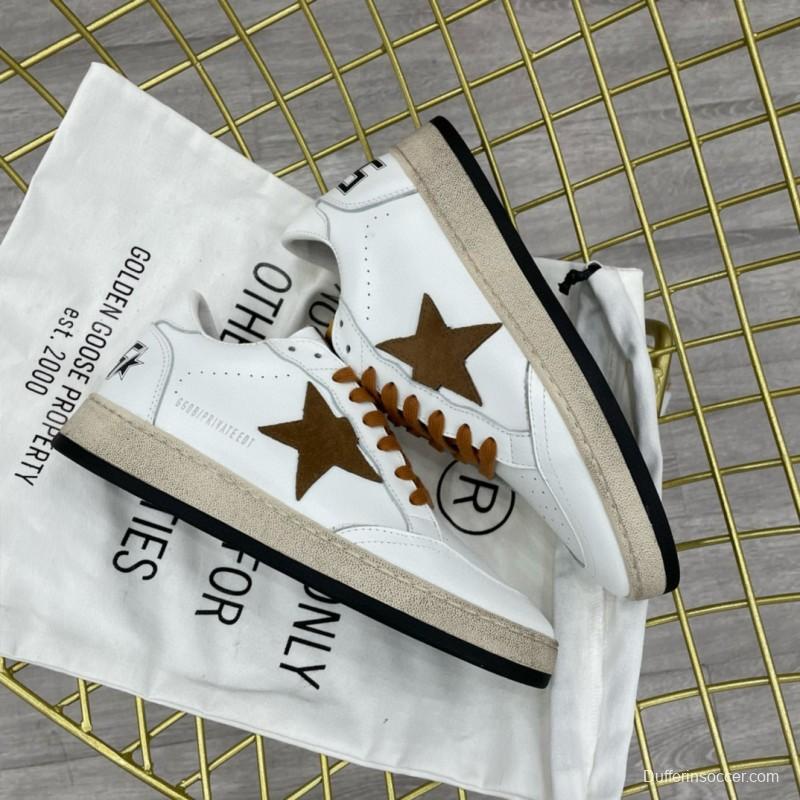 2024 Unisex GGDB White Brown Leather Sneakers MJ00260