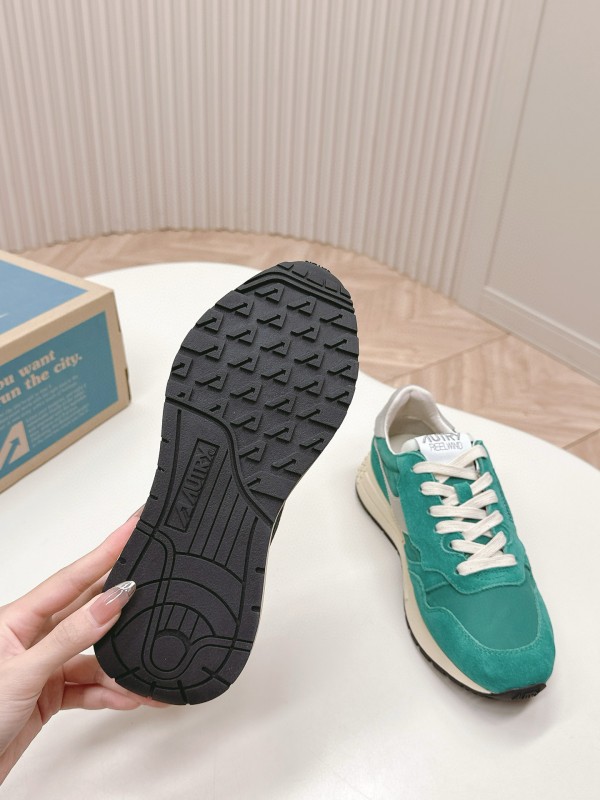 2024 Men Autry green beige suede mesh sneakers 