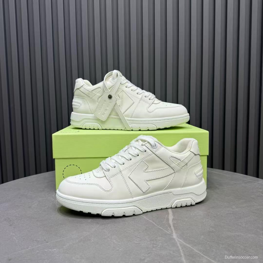 2025 Unisex Off-White White Leather Sneakers KFY00320