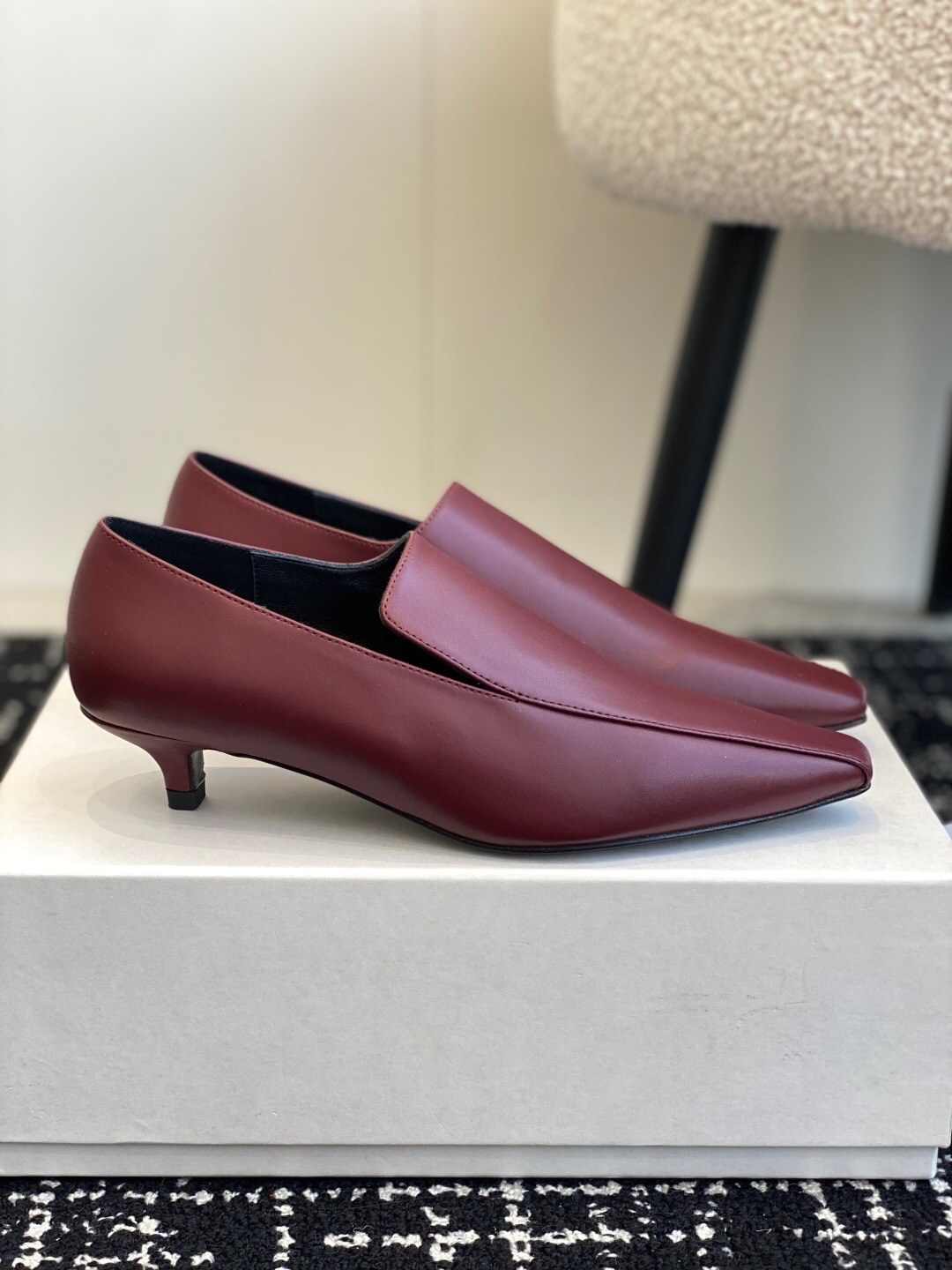 2025 Women Toteme Burgundy Leather Loafers