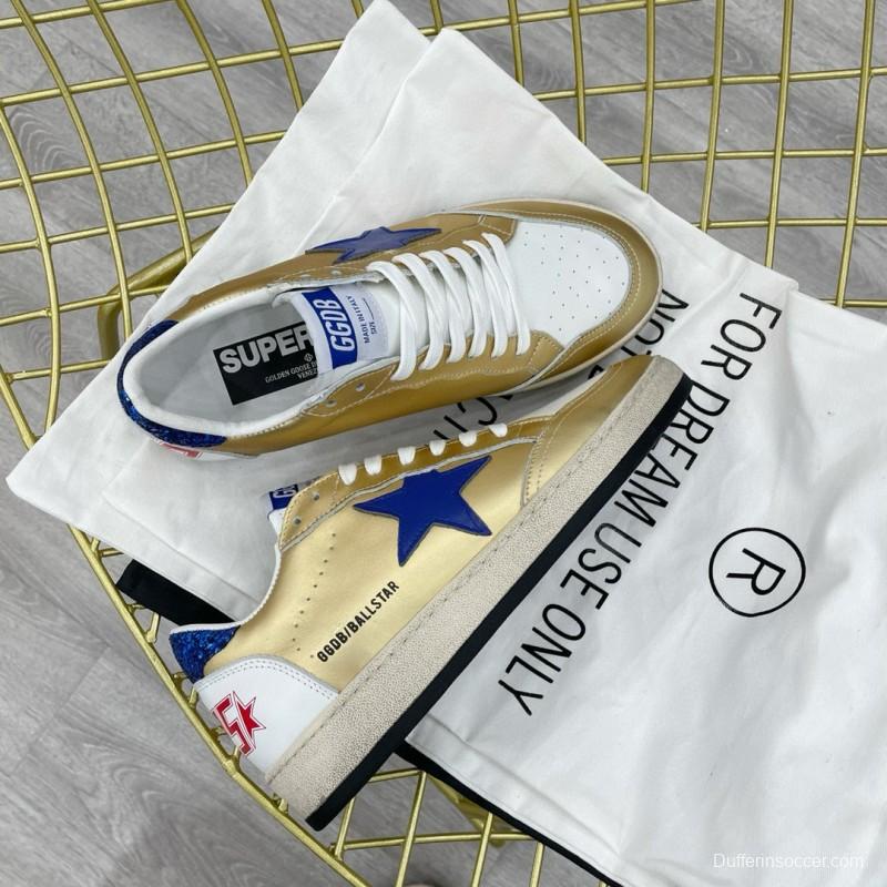 2024 Unisex GGDB Gold Blue White Leather Sneakers MJ00260