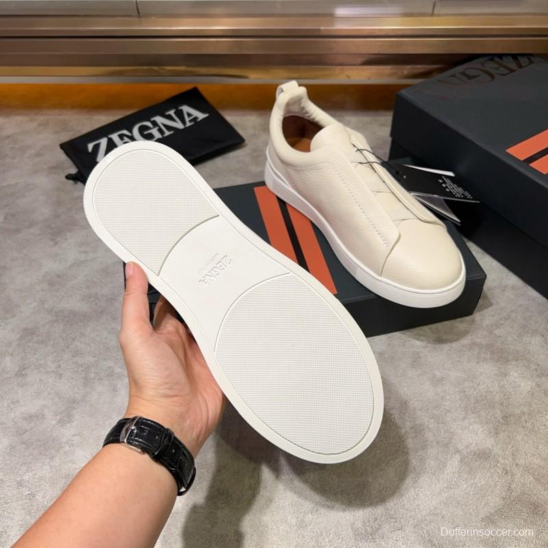 2024 Men ZEGNA White Leather Sneakers MJ00280