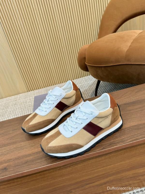 2025 Men HOGAN Beige White Burgundy Suede Leather Sneakers