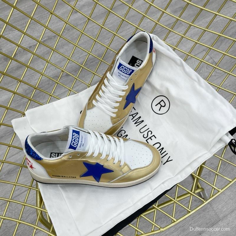 2024 Unisex GGDB Gold Blue White Leather Sneakers MJ00260