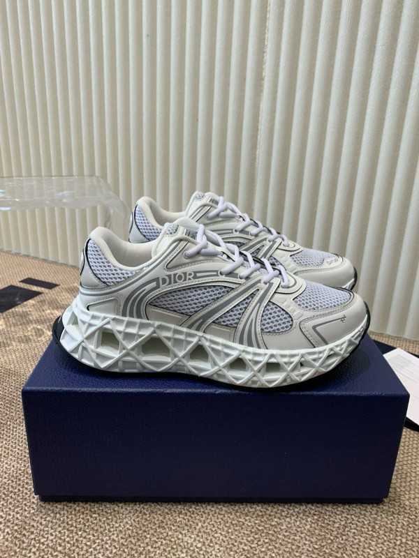 2024 Unisex Dior Beige Grey White Leather Mesh Sneakers MJ00400