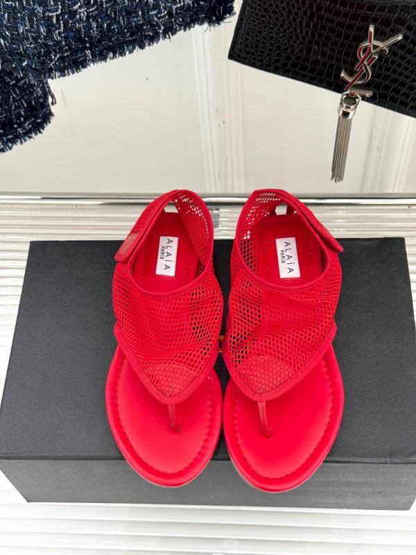 2025 Women YSL Red Mesh Sandals