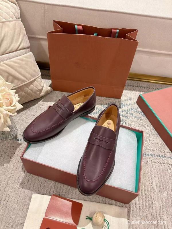 2025 Women LP Purple Leather Loafers LY00340(F)
