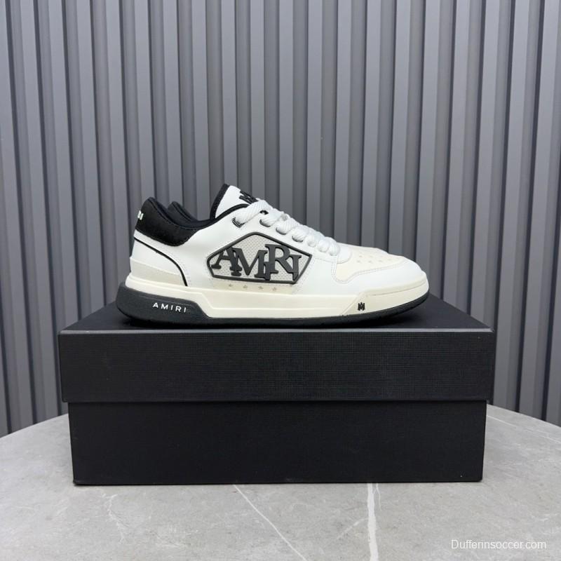 2025 Unisex Amiri White Black Leather Sneakers MJ00360