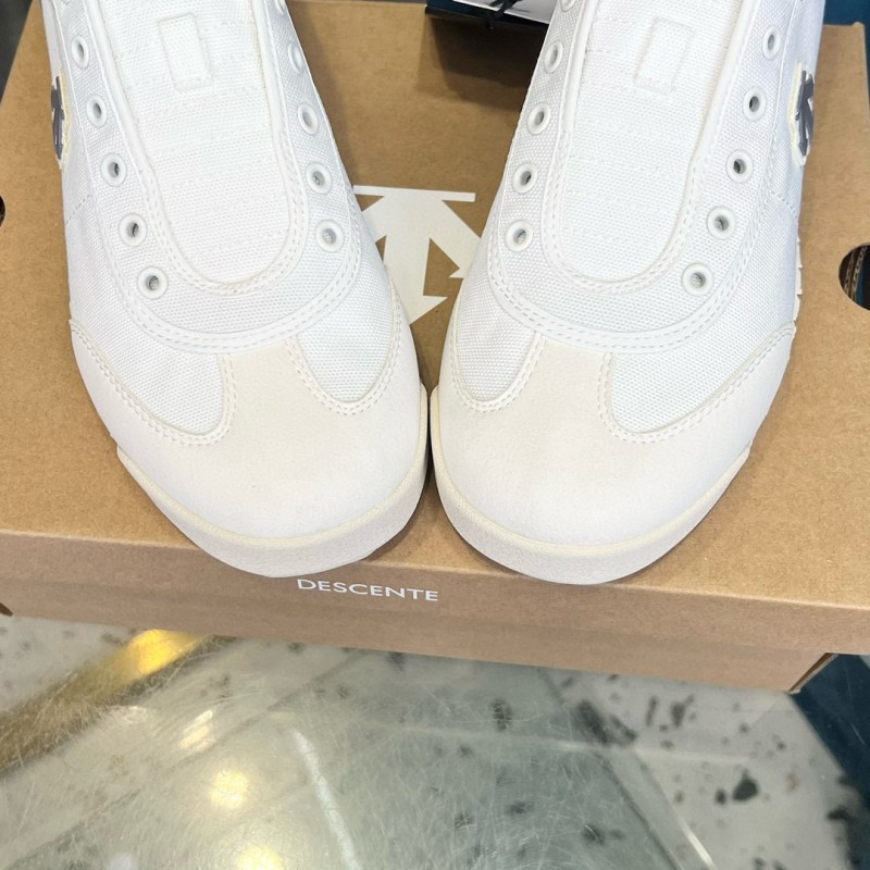 2024 Unisex Descente White Grey Canvas Plimsolls MJ00280