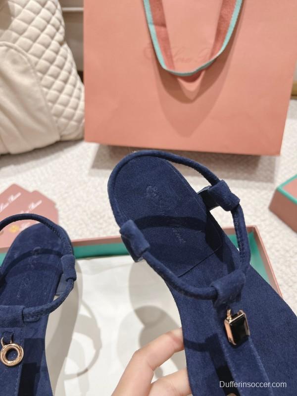 2025 Women LP Navy Suede Sandals LY00000