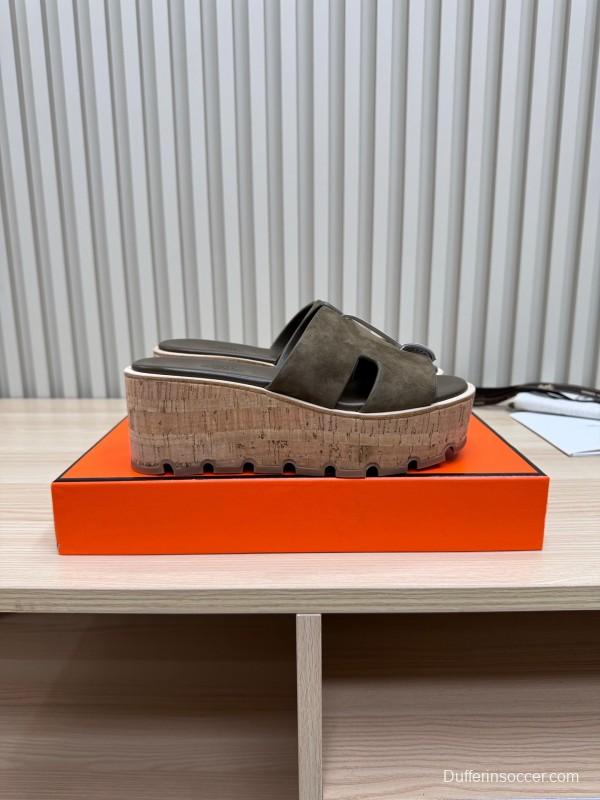 2025 Slippers Hermès Brown Suede Slippers