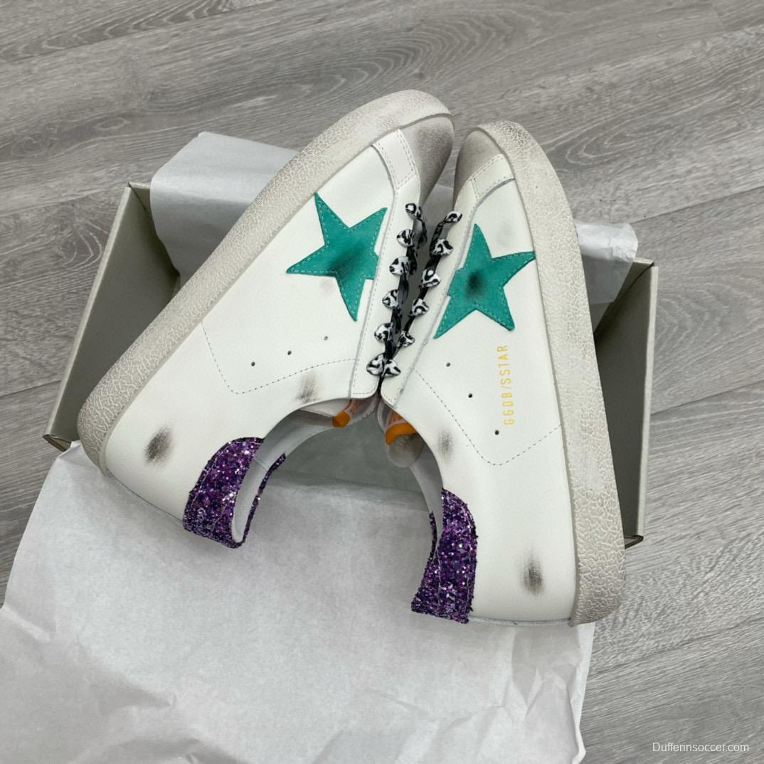 2025 Women GGDB White Green Suede Leather Sneakers