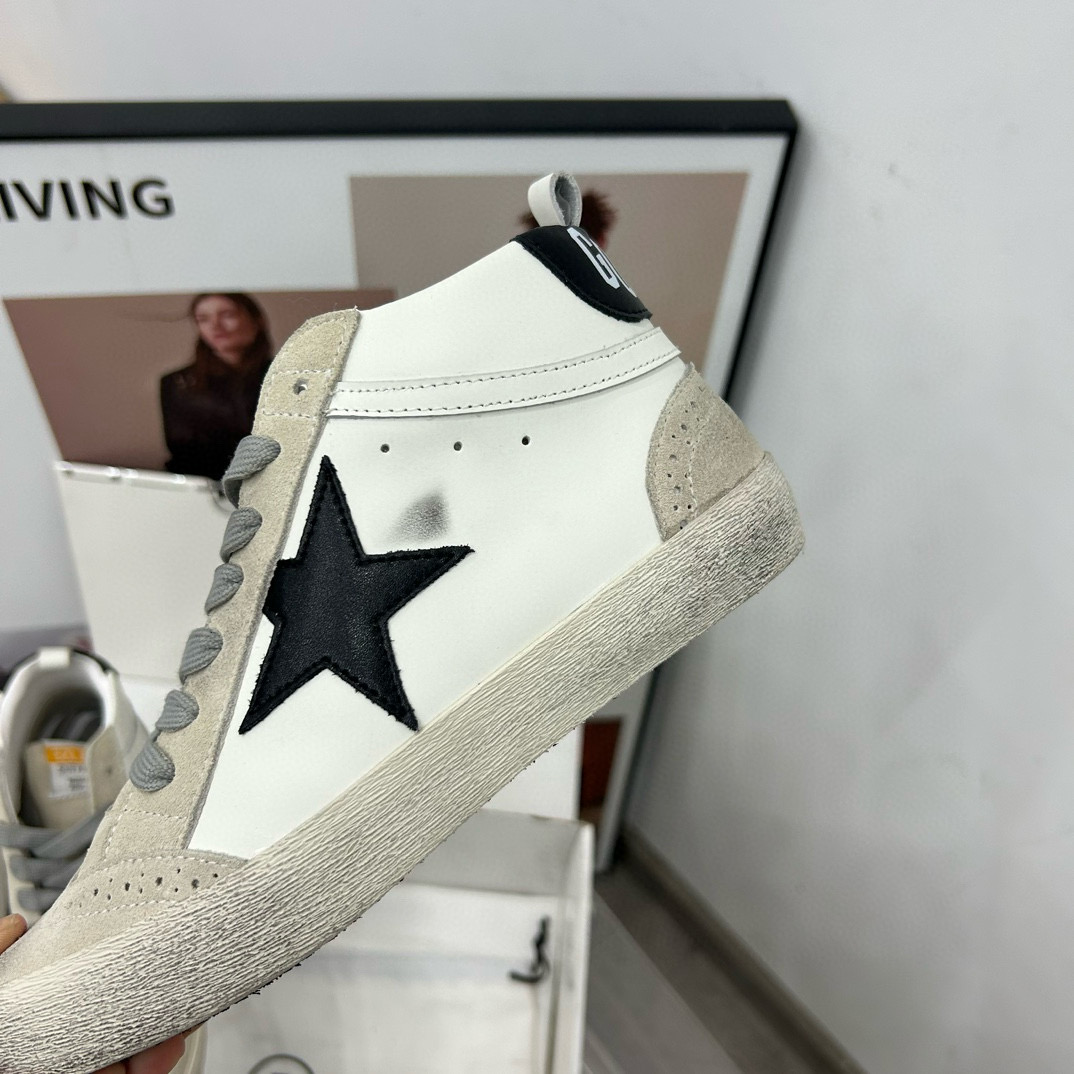 2024 Unisex GGDB White Black Leather Suede High Top Sneakers MJ00300