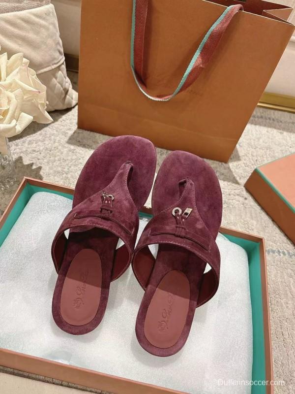 2025 Slippers LP Wine Suede Slippers LY00250