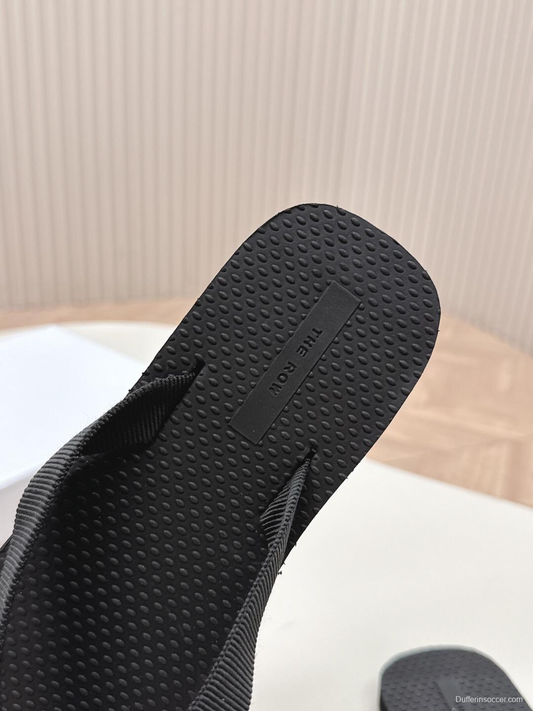 2025 The Row Black Rubber Slippers