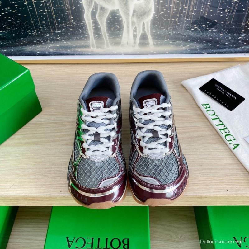 2025 Unisex Bottega Veneta BV Orbit Grey Brown Mesh Runner Sneakers LY00310