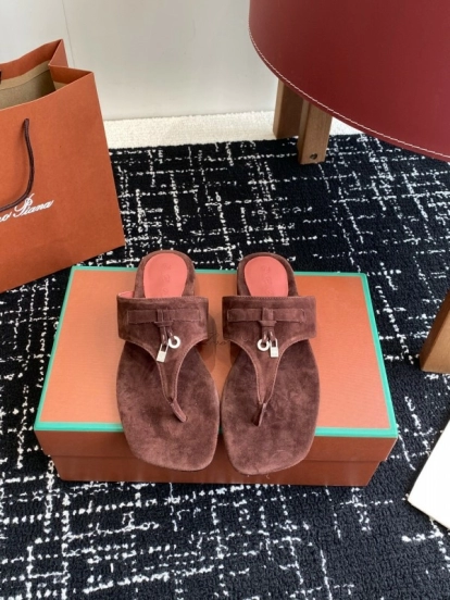 2025 Women Le Parmentier Brown Suede Slippers KFY00280