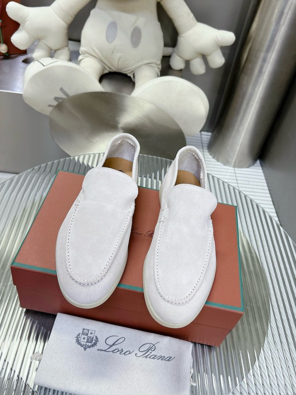 2024 Unisex LP White Suede Loafers MJ00270