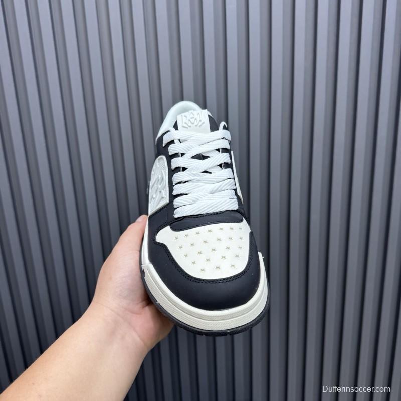 2025 Unisex Amiri Black White Leather Sneakers MJ00360