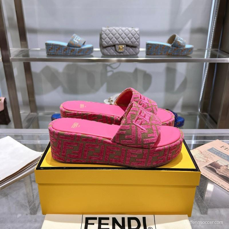 2025 Fendi Pink Canvas Slippers MJ00230