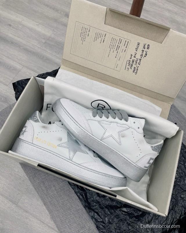 2024 Unisex GGDB White Silver Leather Sneakers MJ00260